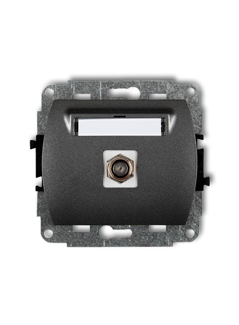 TREND Mechanizm gniazda antenowego pojedynczego typu F (SAT) niklowany grafitowy