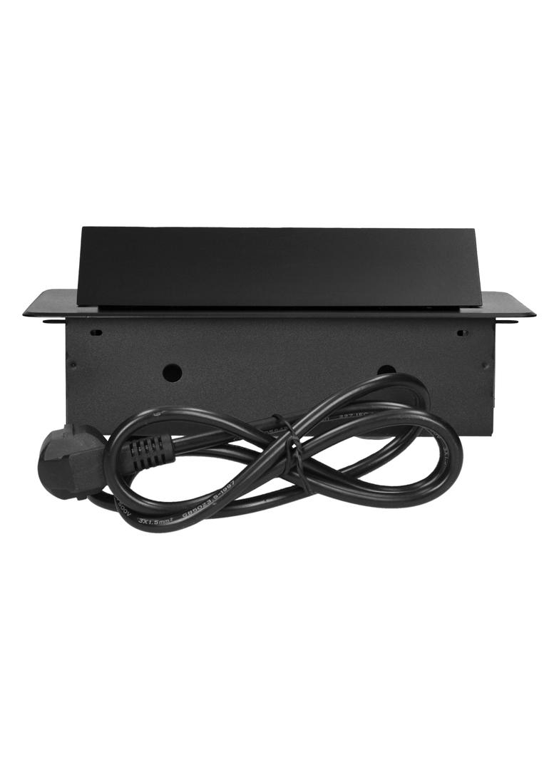 Gniazda meblowe wpuszczane w blat z płaskim frezowanym rantem ładowarką USB i przewodem 1,5m OR-GM-9