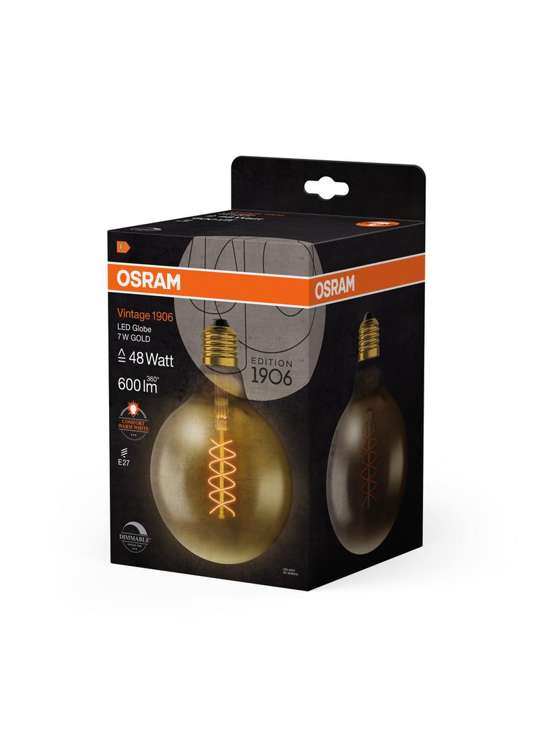 Lampa LED Vintage 1906 GOLD 125 dim 4,8W/822 szkło przezroczyste E27