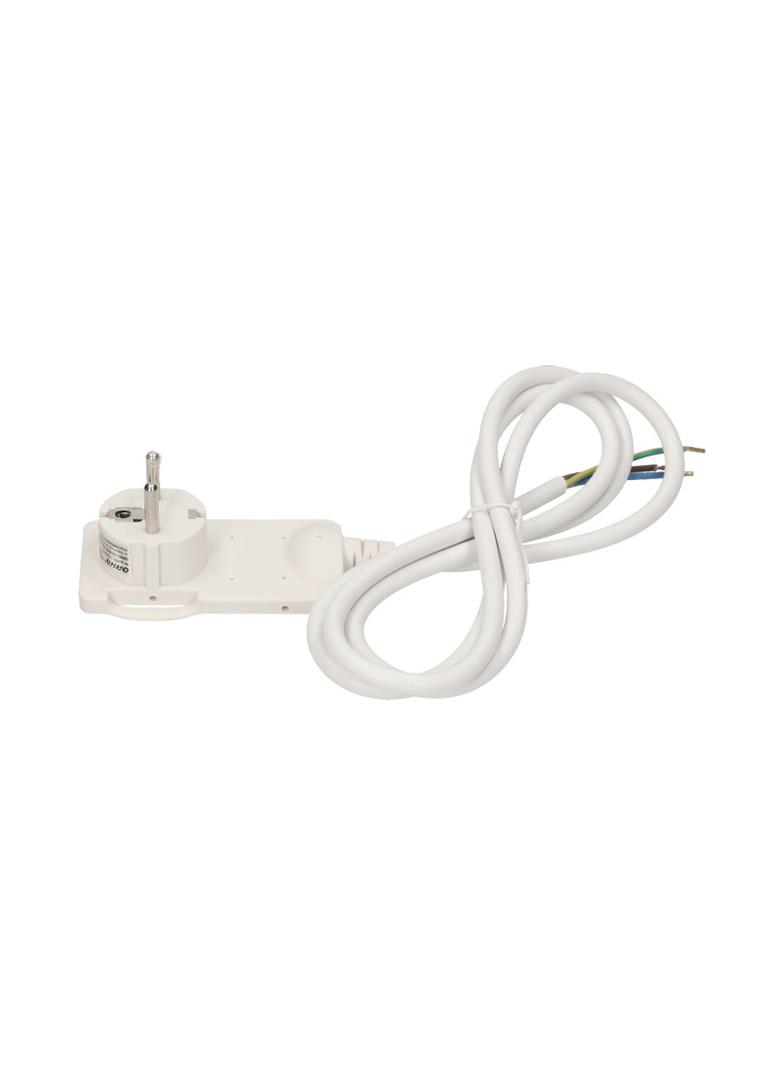 Wtyczka płaska Uni-Schuko z uchwytem nierozbieralna przewód - 1,5m biała OR-AE-1312/W ORNO