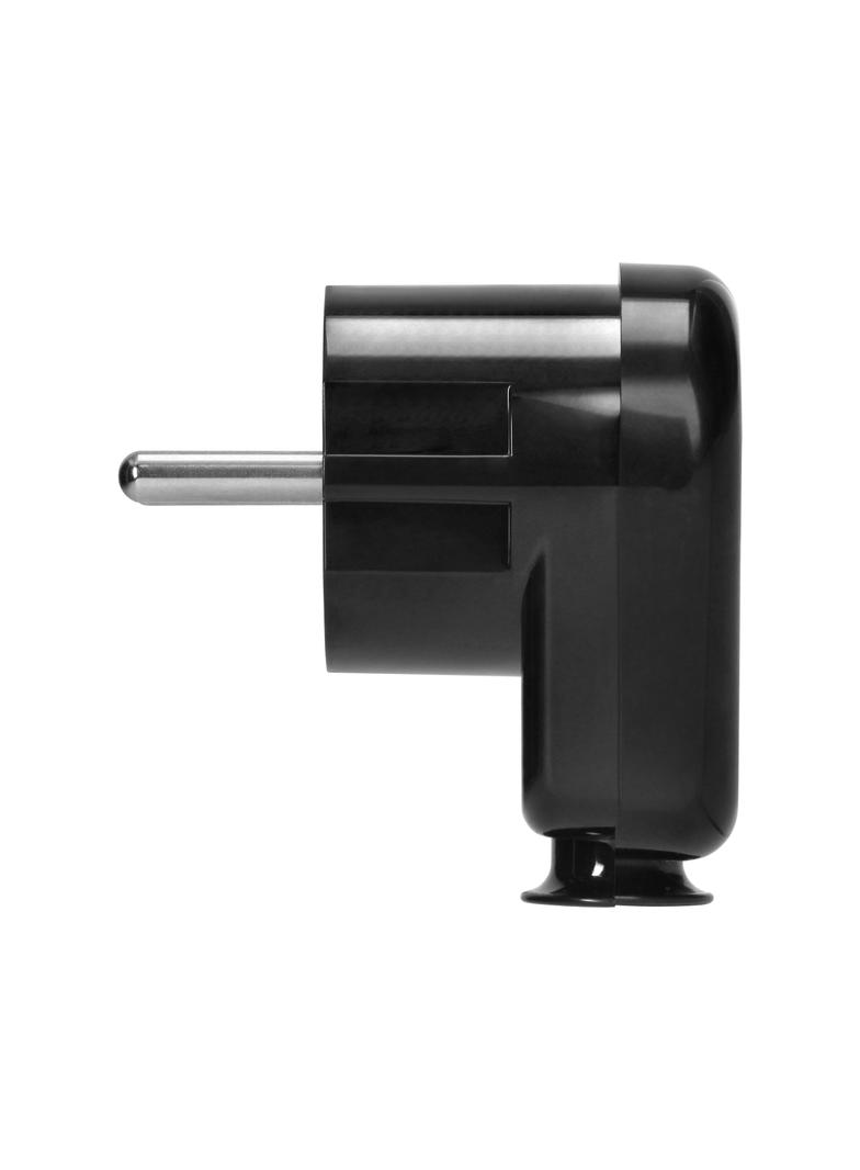 Wtyczka kątowa Uni-Schuko, 2P+Z , 16A, Czarna