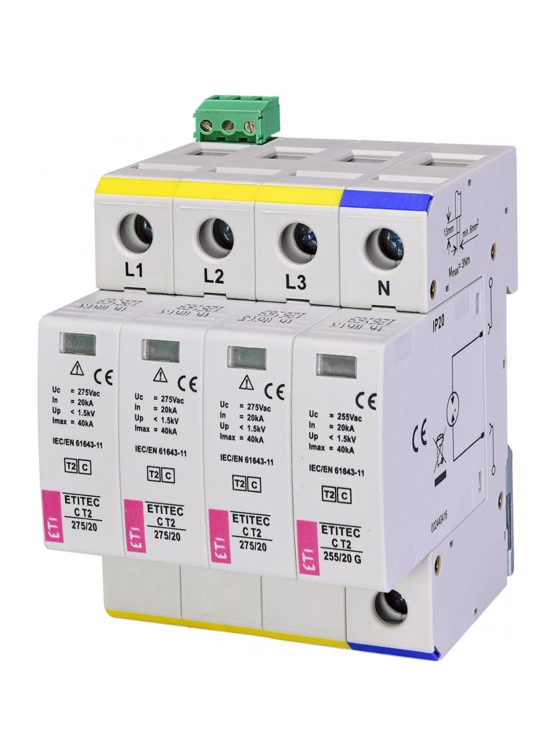 Ogranicznik przepięć T2 (C) TEC C T2 275/20 3+1 RC 002440404 ETI