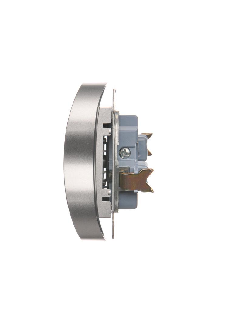 Simon 54 Gniazdo bez uziemienia z przesłonami podwójne 16A z. śrub. srebrny mat *Do ramek S54 PREMIU