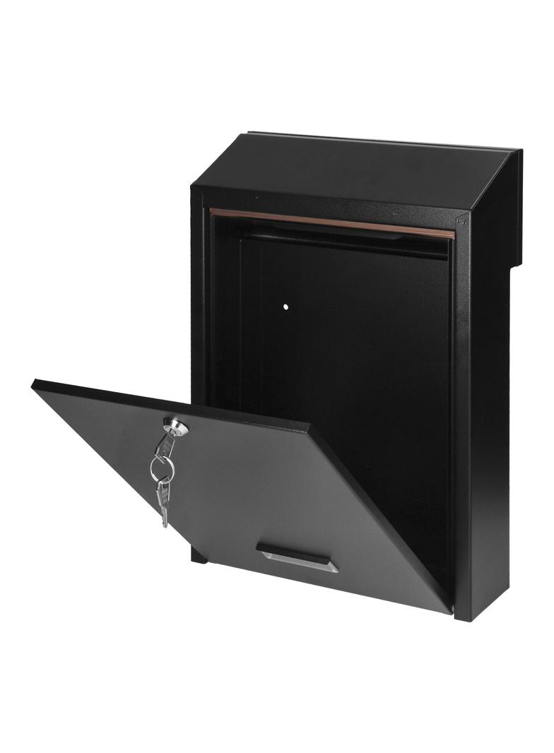 Skrzynka na listy przelotowa FIJI, z zamkiem bębenkowym, kolor czarny