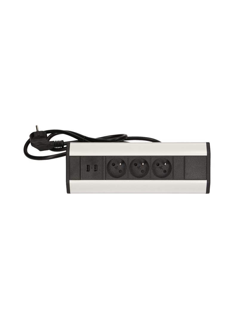 Gniazdo meblowe z ładowarką USB i przewodem 1,8m, 3x2P+Z, 2xUSB (typ A, 2,1A) OR-AE-1360 ORNO