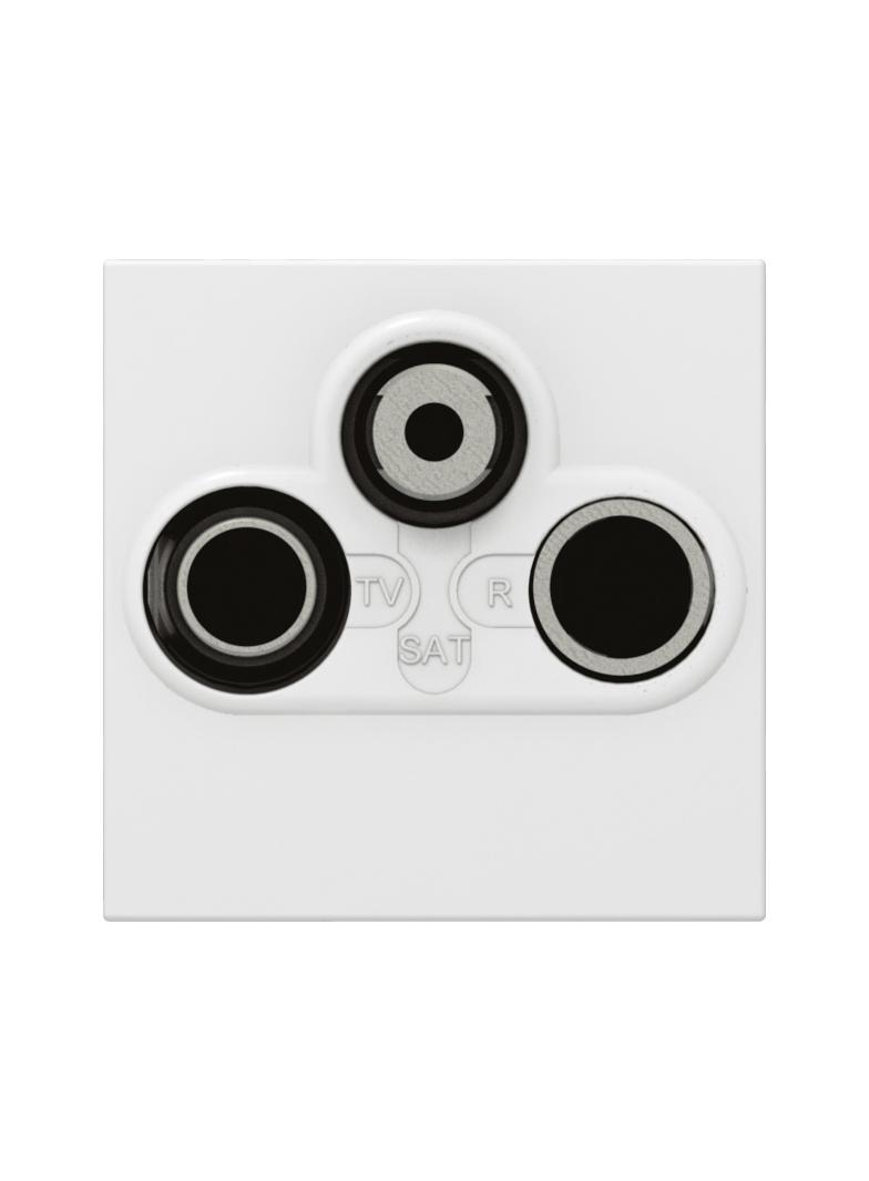 MOSAIC GNIAZDO POJEDYNCZE TV-RD-SAT GWIAZDA - 2 MODYŁU BIAŁE TŁUMIENIE 1,5 DB, Legrand