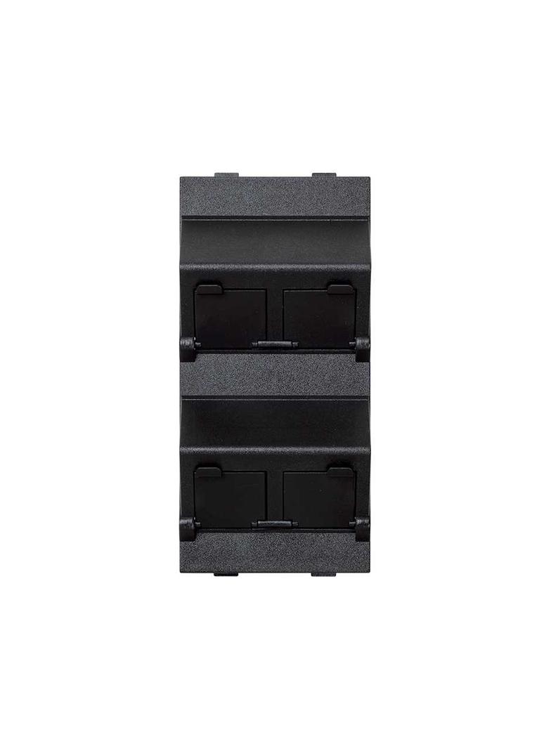 Simon Connect Płytka CIMA 4x RJ z osłonami skośna do adapterów MD szary grafit S80C/14 KONTAKT