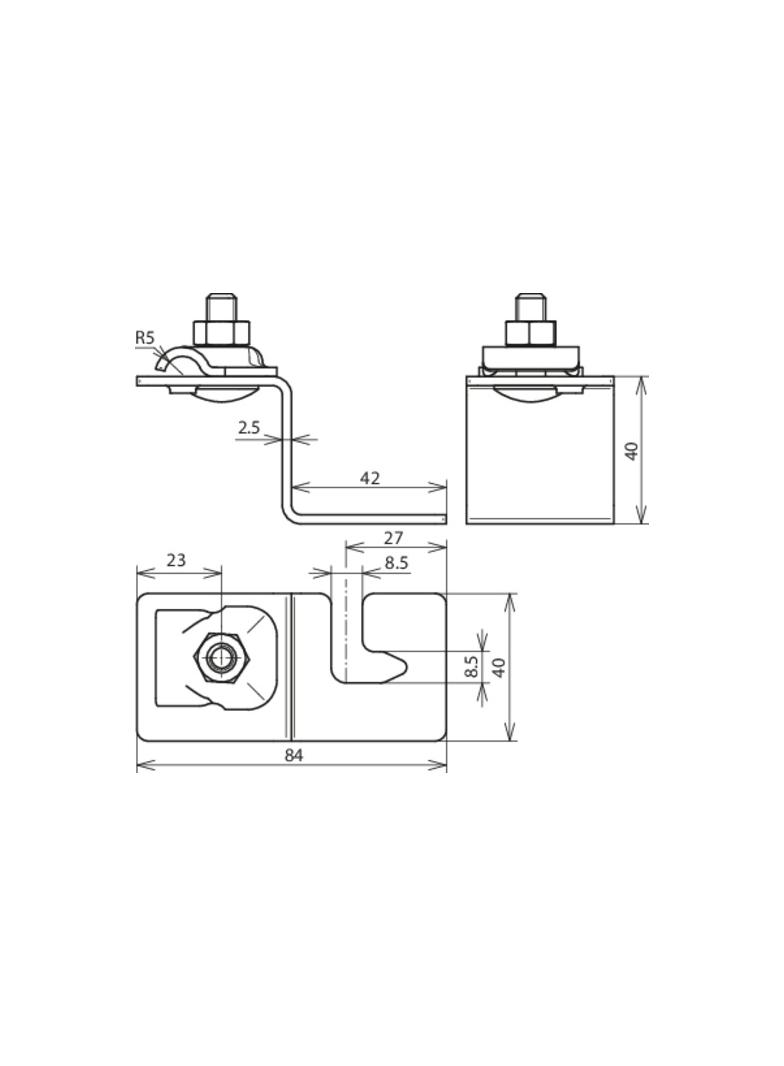Wspornik dachowy do blachy trapez., stal nierdzewna NIRO