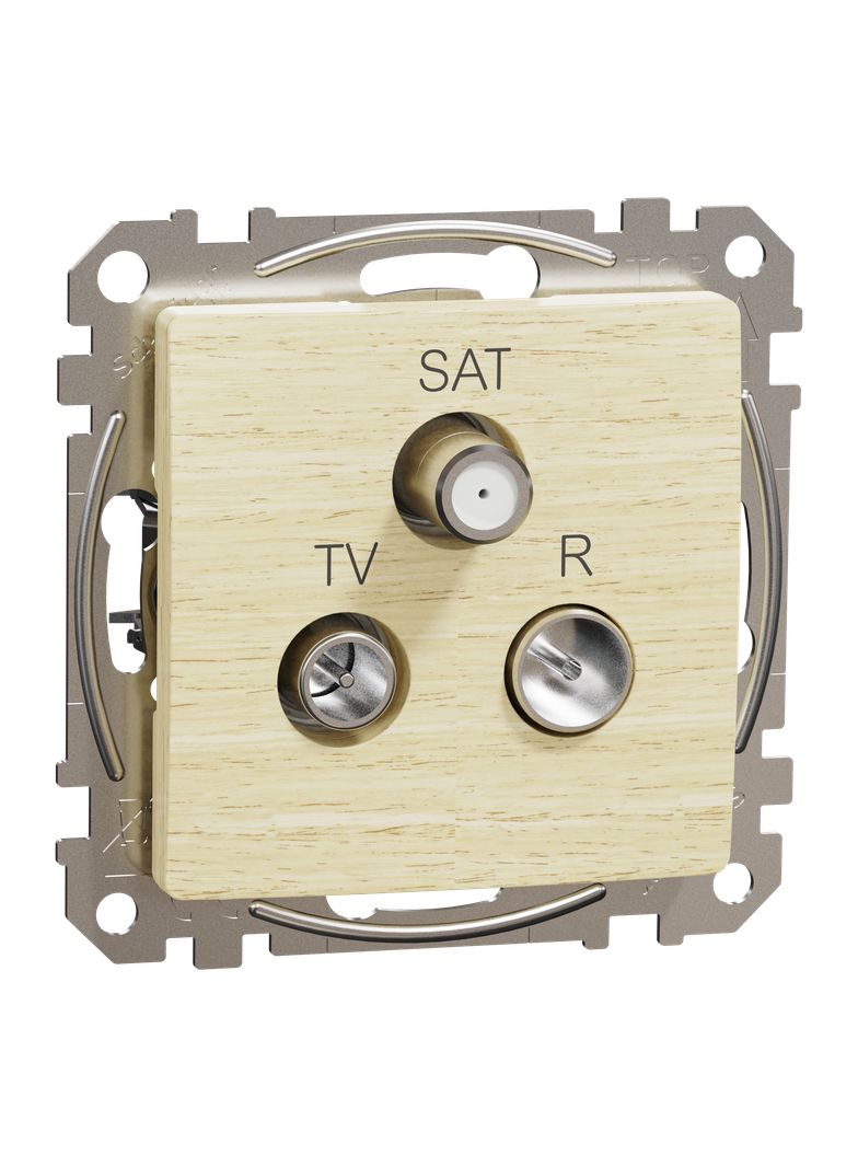 Sedna Design & Elements Gniazdo antenowe R-TV-SAT końcowe 4dB brzoza efekt drewna SDD180481 Schneider