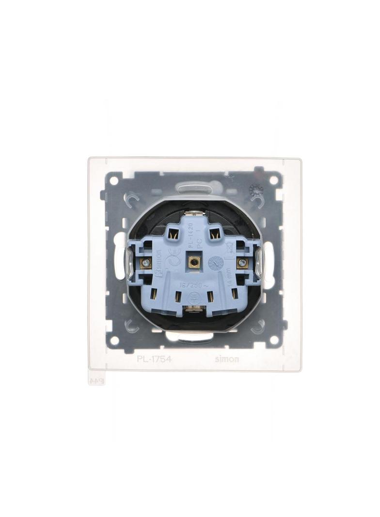 Simon 55 Gniazdo Schuko do wersji IP44 z przesłonami z uszczelką ramki szybkozłączka Klapka W kolorze pokrywy Czarny mat TGSZ1BCZ.01/149 KONTAKT