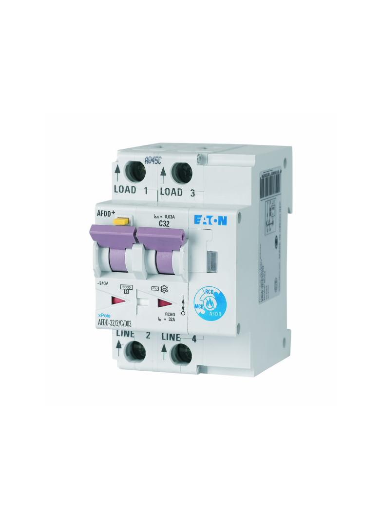 AFDD-32/2/B/003 Przeciwpożarowy detektor iskrzenia 10kA B32A 2P 30mA typ AC 187230 EATON