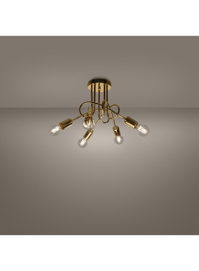 Żyrandol LOOP 5 złoty połysk