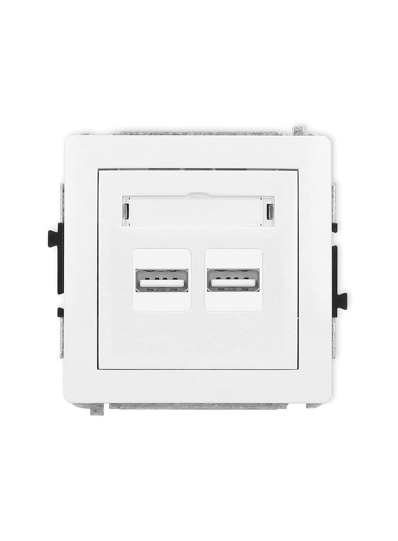 DECO Mechanizm ładowarki USB podwójnej 2xUSB A, 15,5W max., 5V, 3.1A biały mat
