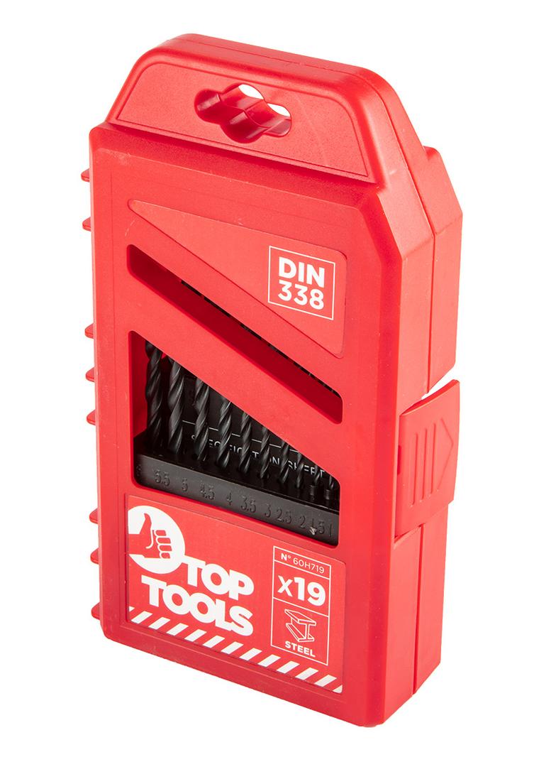 Wiertła do metalu HSS, 1.0-10.0 mm, zestaw 19 szt.