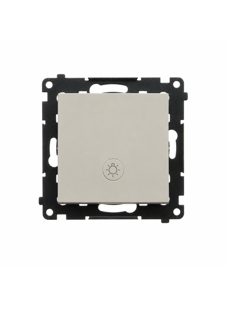 Simon 55 Przycisk zwierny /światło/ z podświetleniem LED szybkozłączka kaszmirowy TS1L.01/142