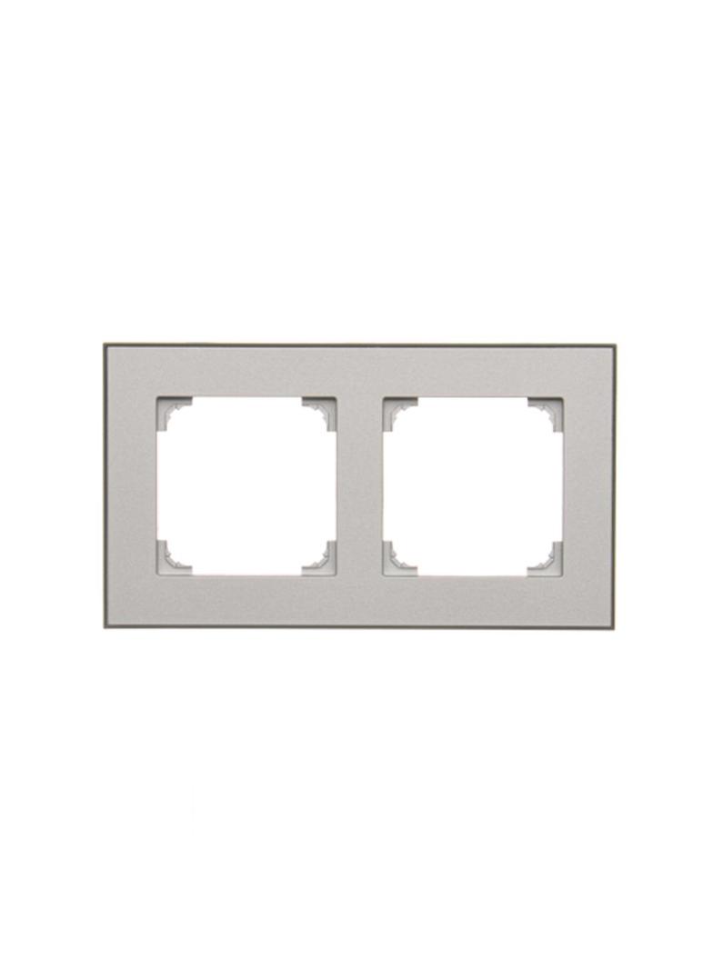 Simon 55 Ramka podwójna 2-krotna DUO Aluminium podstawa czarna TRD2.149/143 KONTAKT