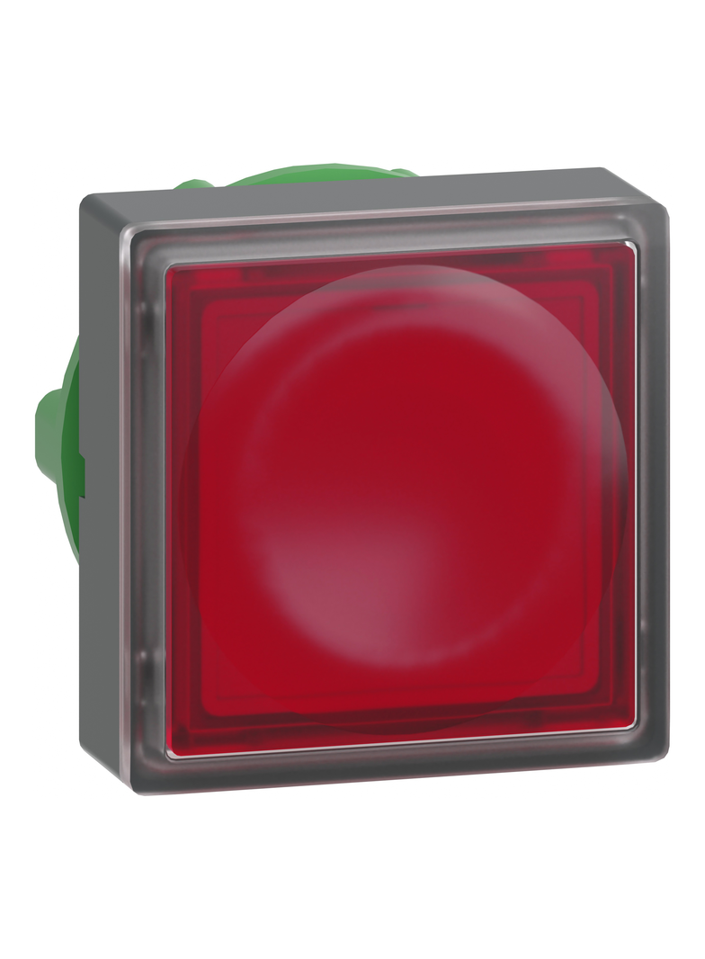 Harmony XB5 Przycisk płaski kwadratowy czerwony z samopowrotem LED plastikowy ZB5CW343 Schneider
