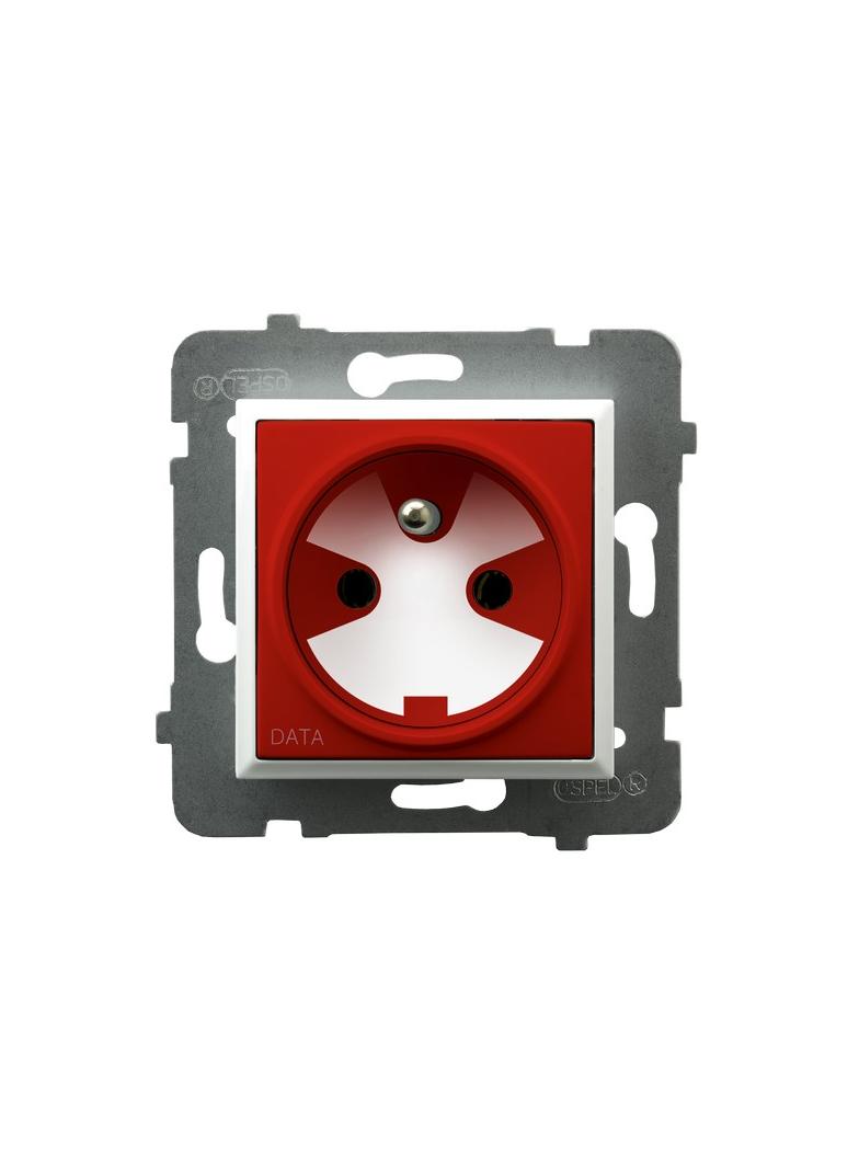 ARIA Gniazdo pojedyncze z uziemieniem DATA z kluczem uprawniającym - kolor biały