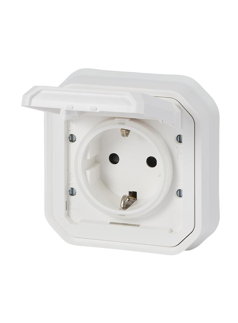 NOWE PLEXO - GN. SCHUKO 2P+Z ZACISKI ŚRUB PODTYNKOWE Z PAZURKAMI 16A-250V BIAŁE 069868L LEGRAND