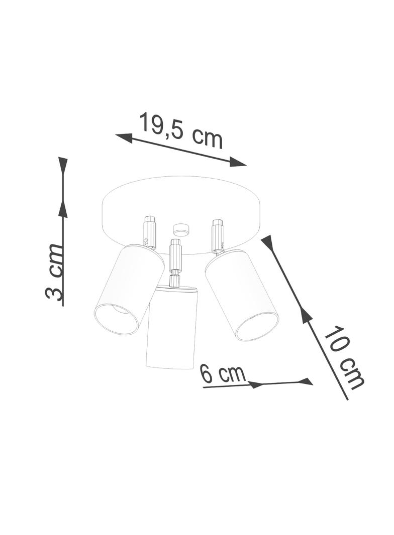 Plafon WINX 3P czarny/chrom