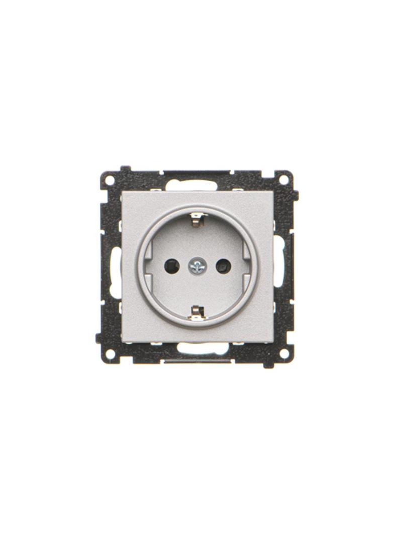Simon 55 Gniazdo Schuko z przesłonami szybkozłączka Aluminium mat TGSZ1CZ.01/143 KONTAKT