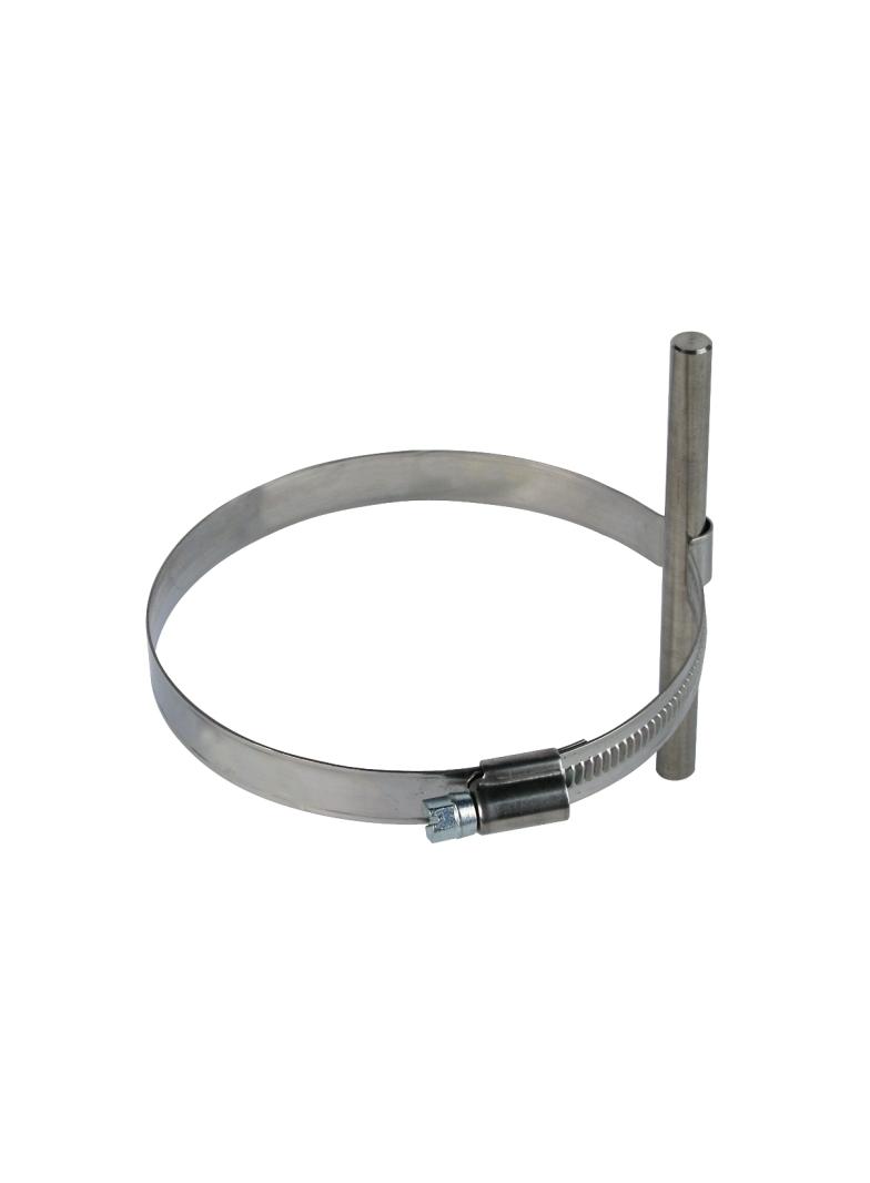 Wspornik do drutu 8 mm z obejmą PPS do rury spustowej, stal nierdzewna NIRO