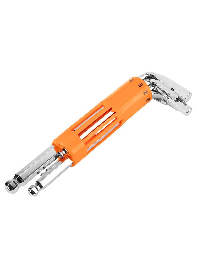 Klucze sześciokątne, długie, kuliste 2.5-10 mm, zestaw 8 szt.