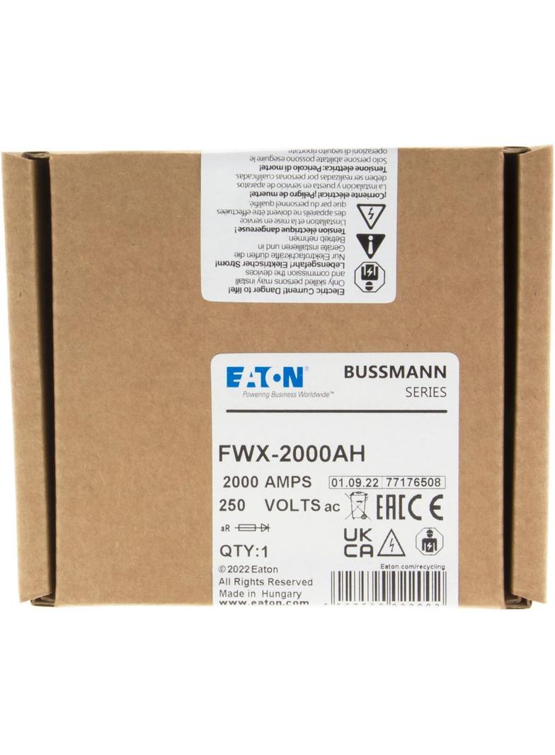 2000AMP 250V AC SEMI-COND FUSE Wkładka szybka 2000A AC 250V 48x89 mm UL FWX-2000AH EATON