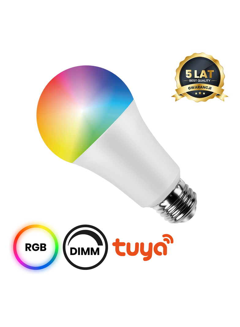 Żarówka LED Wi-FI A60 8W E27 Smart Tuya RGB+CCT+DIM