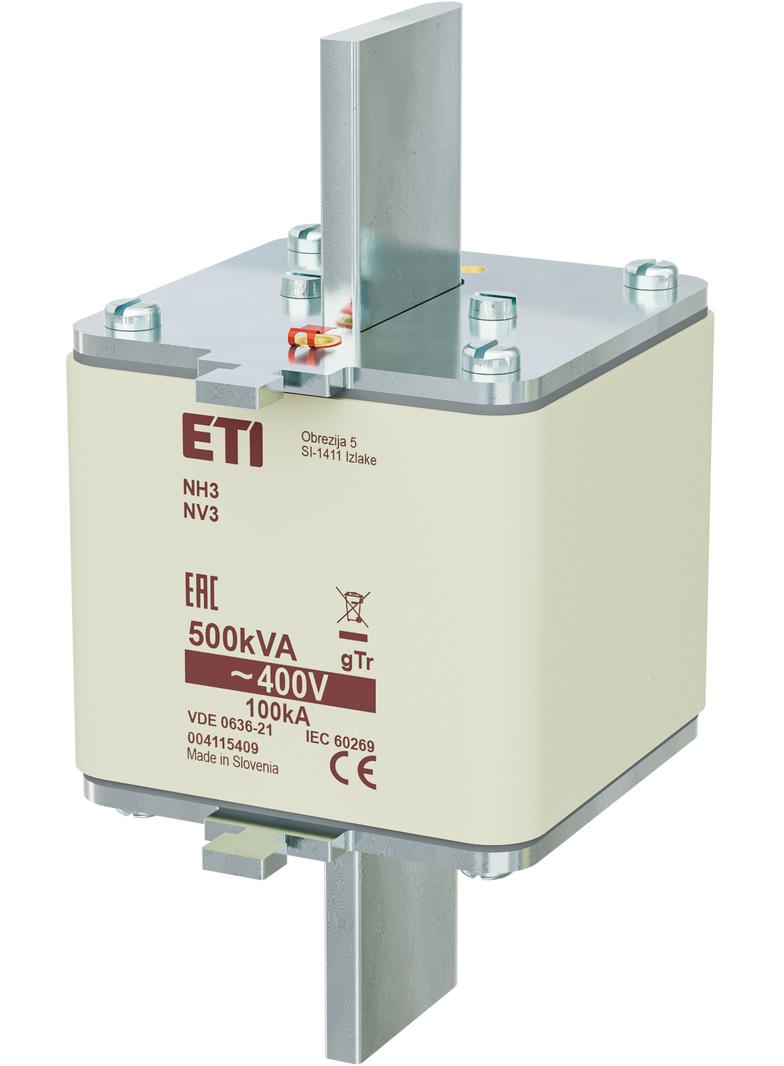Wkładka topikowa NH transformatorowa NH3 gTr 722A 400V 500kVA 004115409 ETI