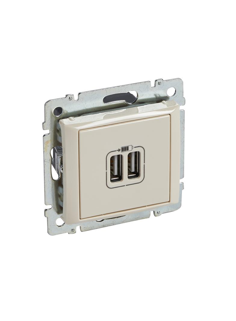 VALENA - ŁADOWARKA SMARTFON 2XUSB 1500MA KREMOWA, Legrand