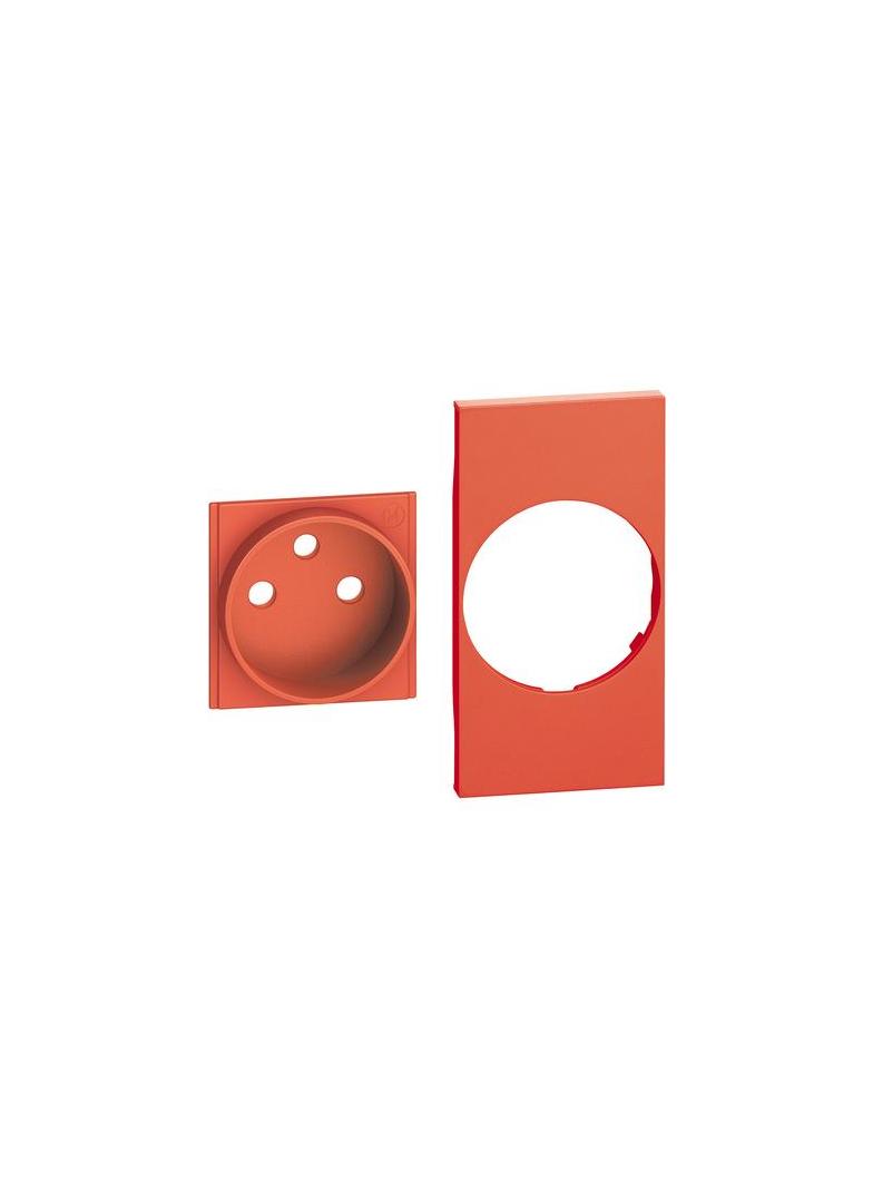 LIVING NOW - PLAKIETKA GNIAZDA 2P+Z - 2 MODUŁY - CZERWONA, Bticino