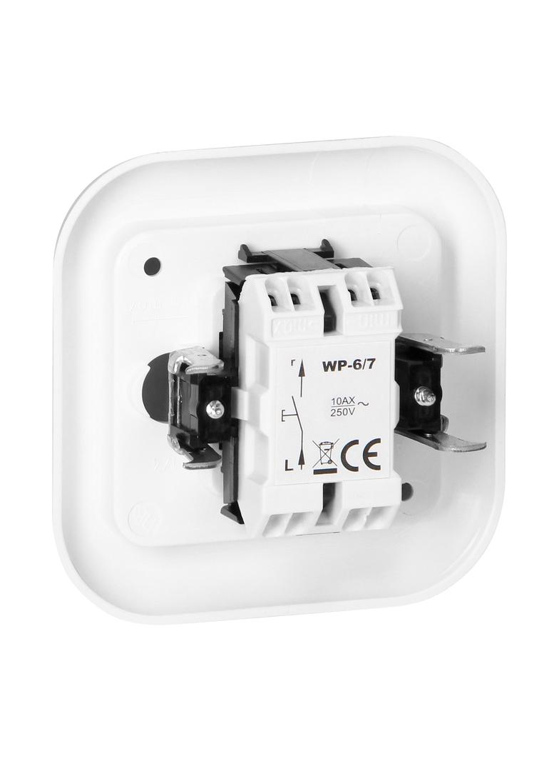 Łącznik podtynkowy 10A, 250V, zwierny światło/dzwonek, FAN, biały WP-6/7F BIAŁY ORNO