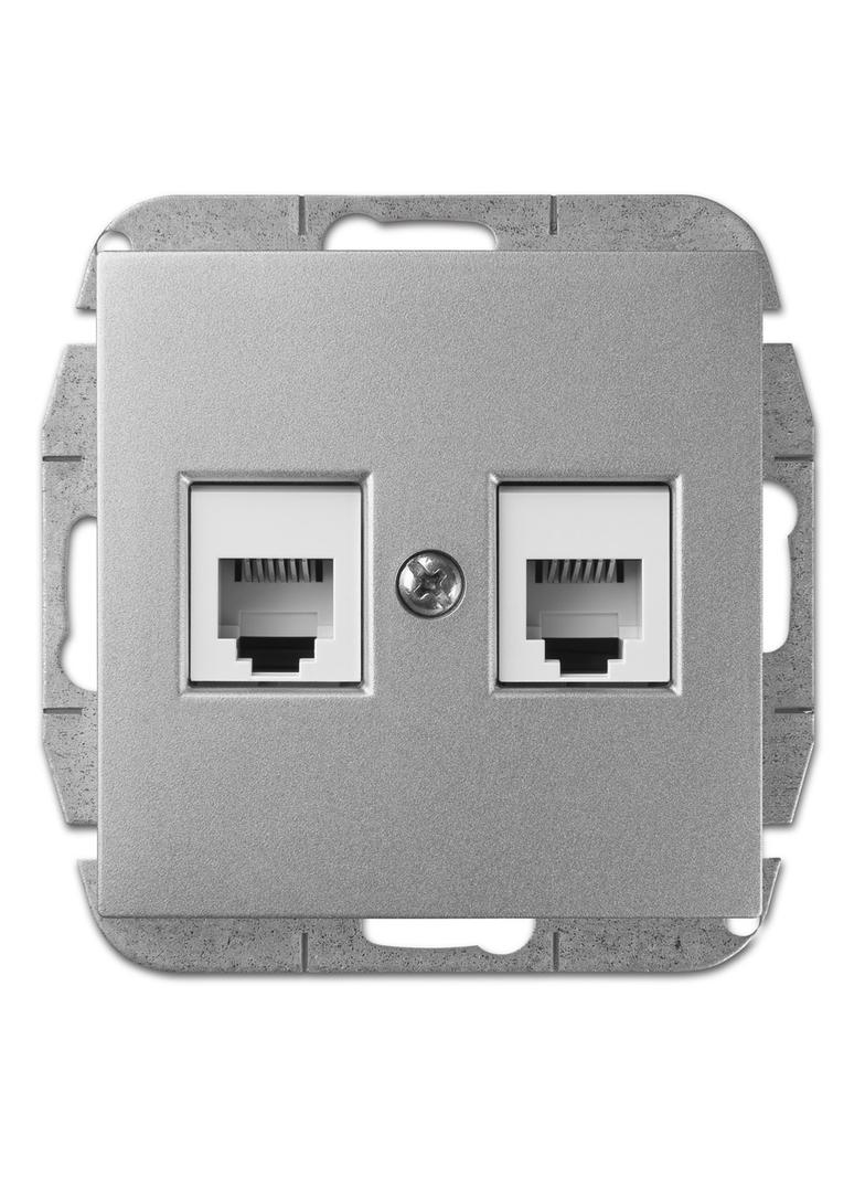 GPT SENTIA 2xRJ11 telefoniczne    srebro połysk  IP 20