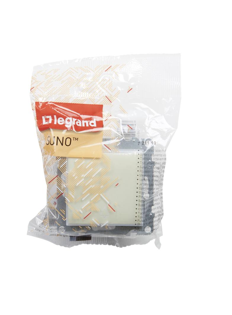 SUNO - Przycisk pojedynczy z podświetleniem - 6 A - 250 V~ - zaciski automatyczne, Biały, Legrand