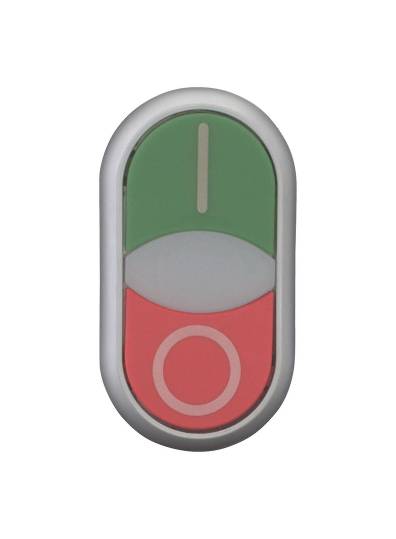 M22-DDLF-GR-X1/X0 Przycisk podwójny zielony/czerwony /O-I/ z samopowrotem i z możliwością podświetle
