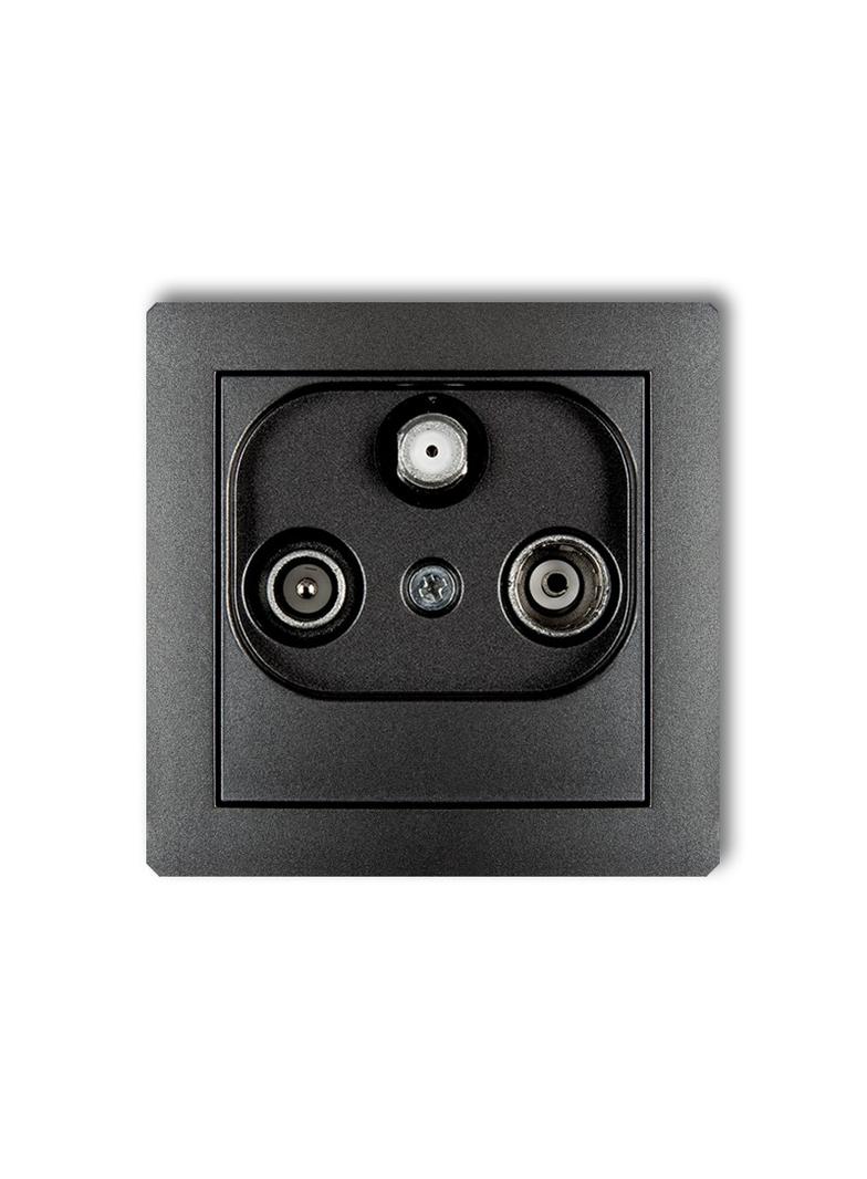 DECO Mechanizm gniazda abonenckiego RTV-SAT końcowego multimedialnego (Internet) grafitowy