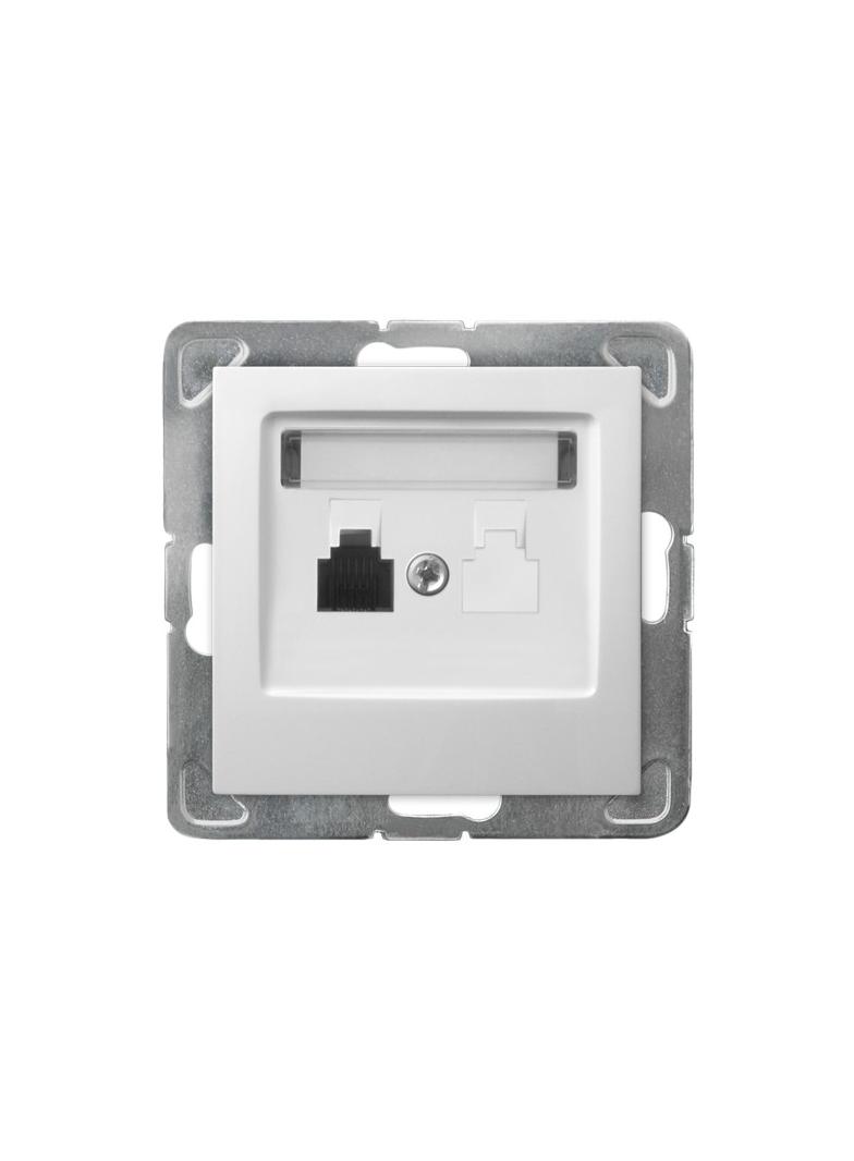 IMPRESJA Gniazdo telefoniczne pojedyncze - kolor biały