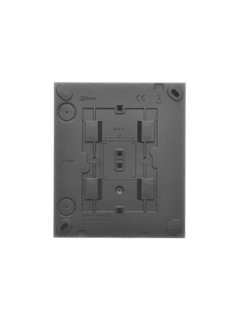 Simon Aquaclick Gniazdo wtyczkowe IP20 poczwórne 4-krotne z uziemieniem z przesłonami torów prądowych 16A 250 V~ zaciski śrubowe, czarny ACGZN4Z/49 KONTAKT