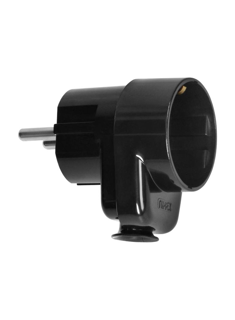 Wtyczka Uni-Schuko z gniazdem 2P+Z Schuko 16A, czarny