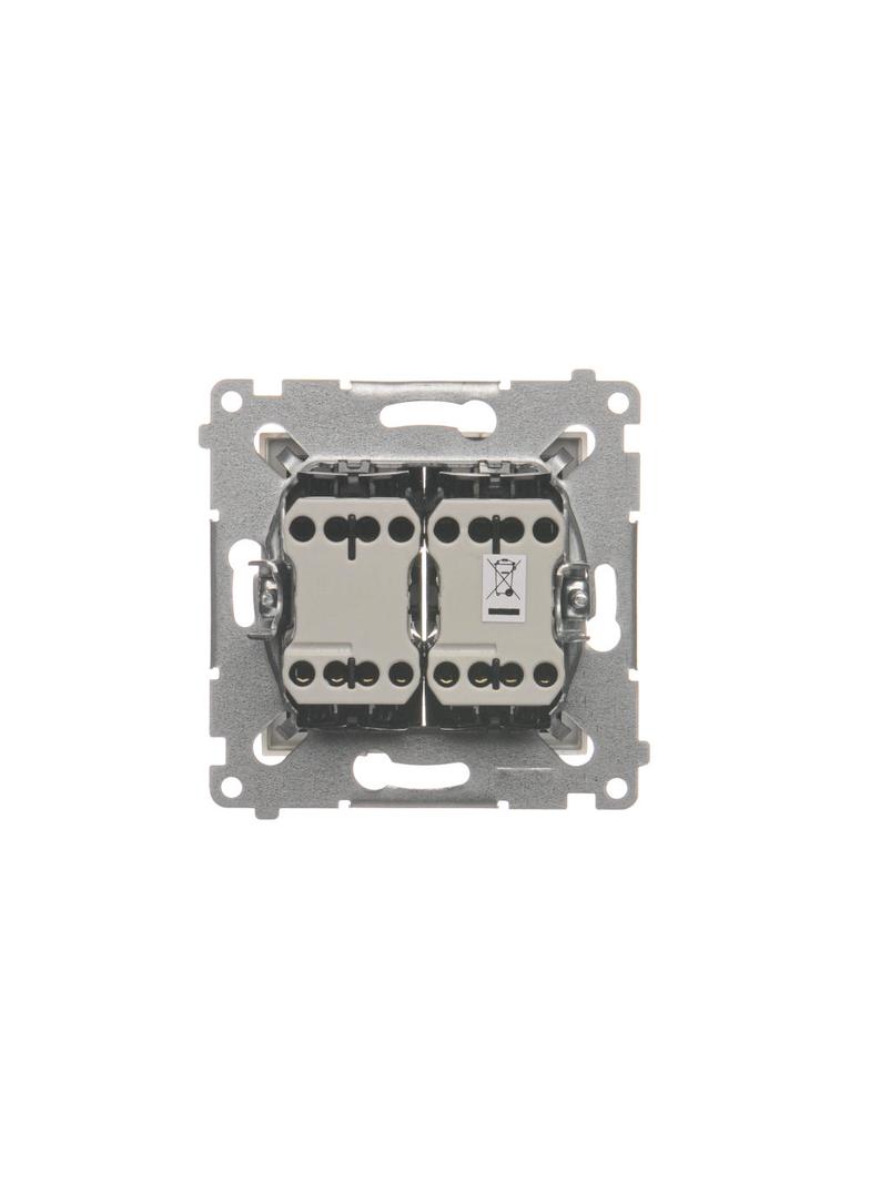 Simon 54 Łącznik krzyżowy podwójny bez piktogramu 10A 250V szybkozłączka złoty mat DW7/2.01/X/44 KONTAKT
