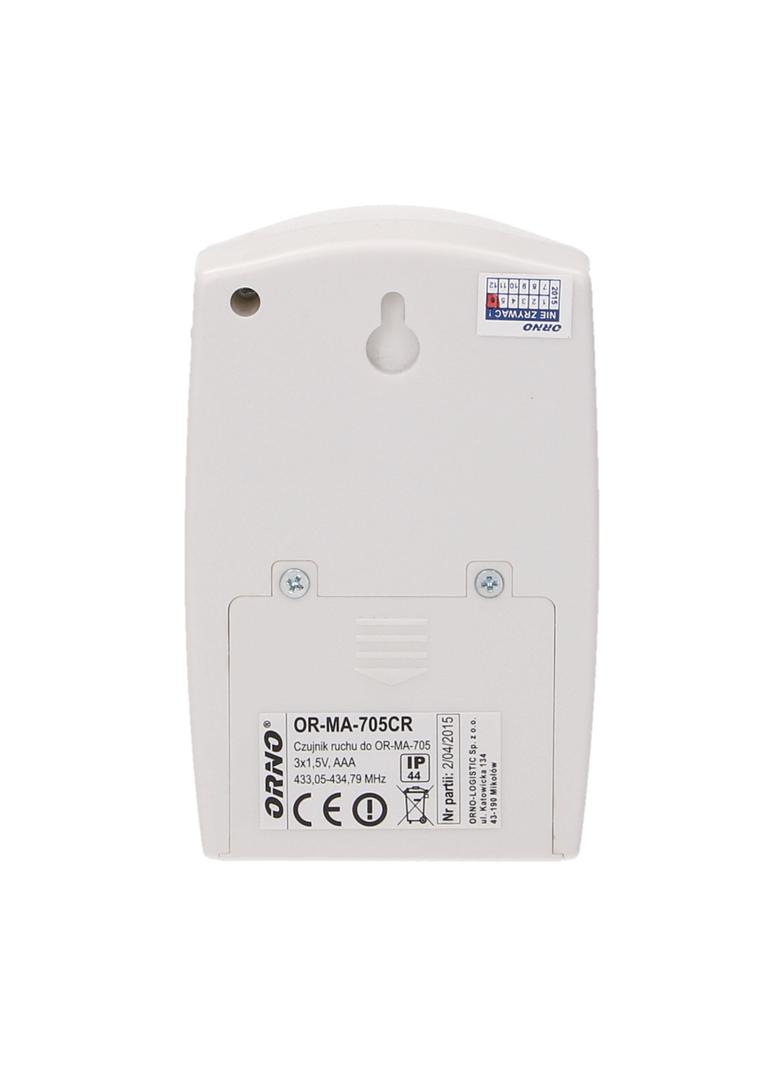 Czujnik ruchu z sygnalizacją bezprzewodową IP44 120m learning system bateryjny OR-MA-705 ORNO