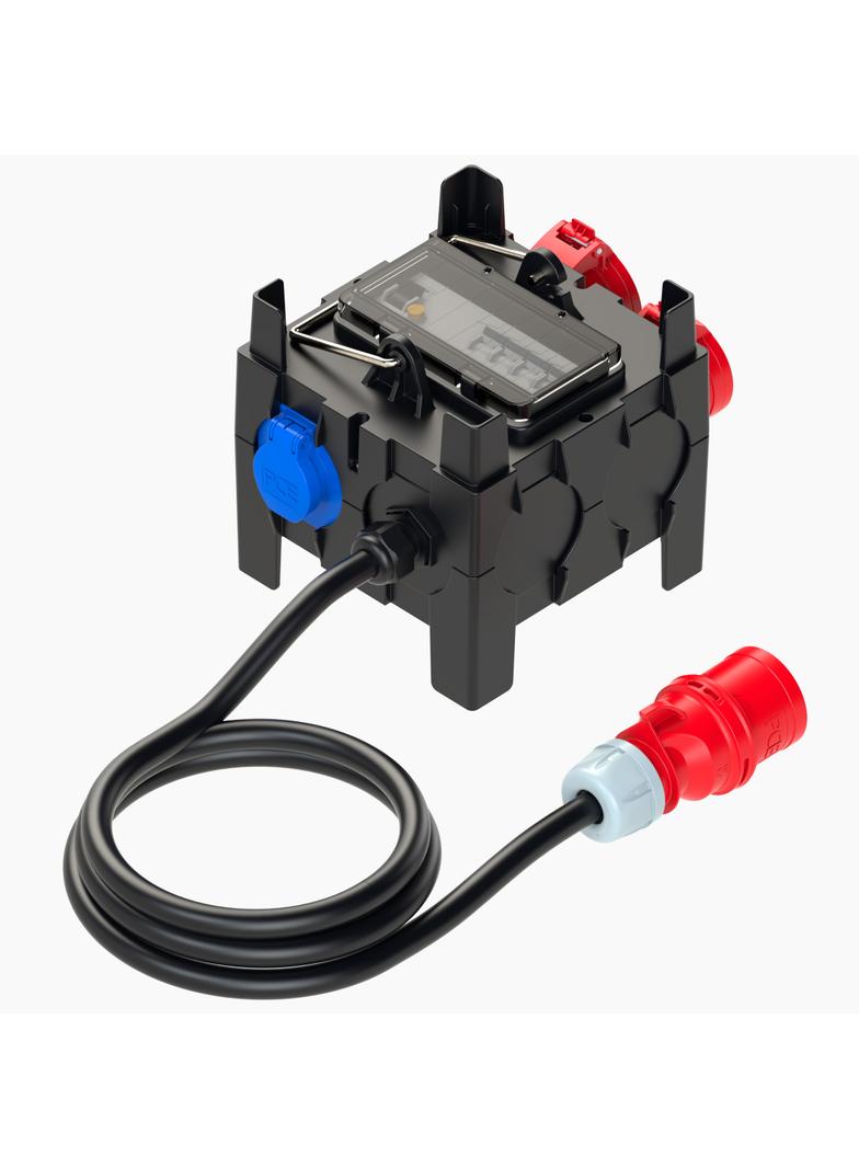 ROZDZIELNICA PRZENOŚNA Z TWORZYWA TYPU „NYSA” 8M Wejście 32/5+2M - wyjście 32/5 16/5xB16 3xGSxB16 FI