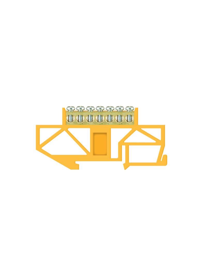 Listwa zaciskowa wysoka podstawa - 7 żółta