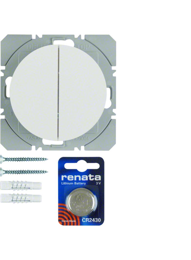 BERKER R.1/R.3 KNX RF quicklink Przycisk radiowy podwójny płaski biały 85656239 HAGER