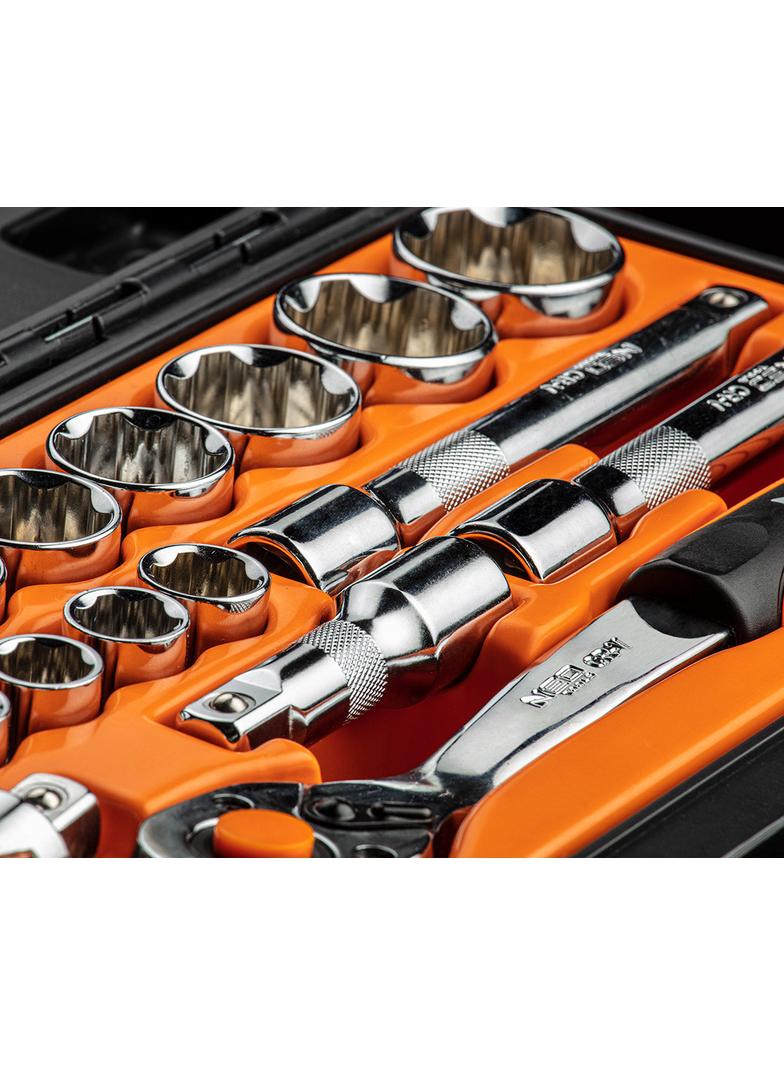 Klucze nasadowe 1/2", zestaw 23 szt.