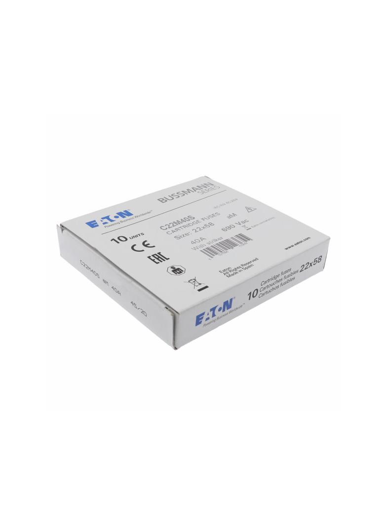 C22M40S Wkładka cylindryczna z wybijakiem 22x58 40A GG 690V AC C22M40S EATON