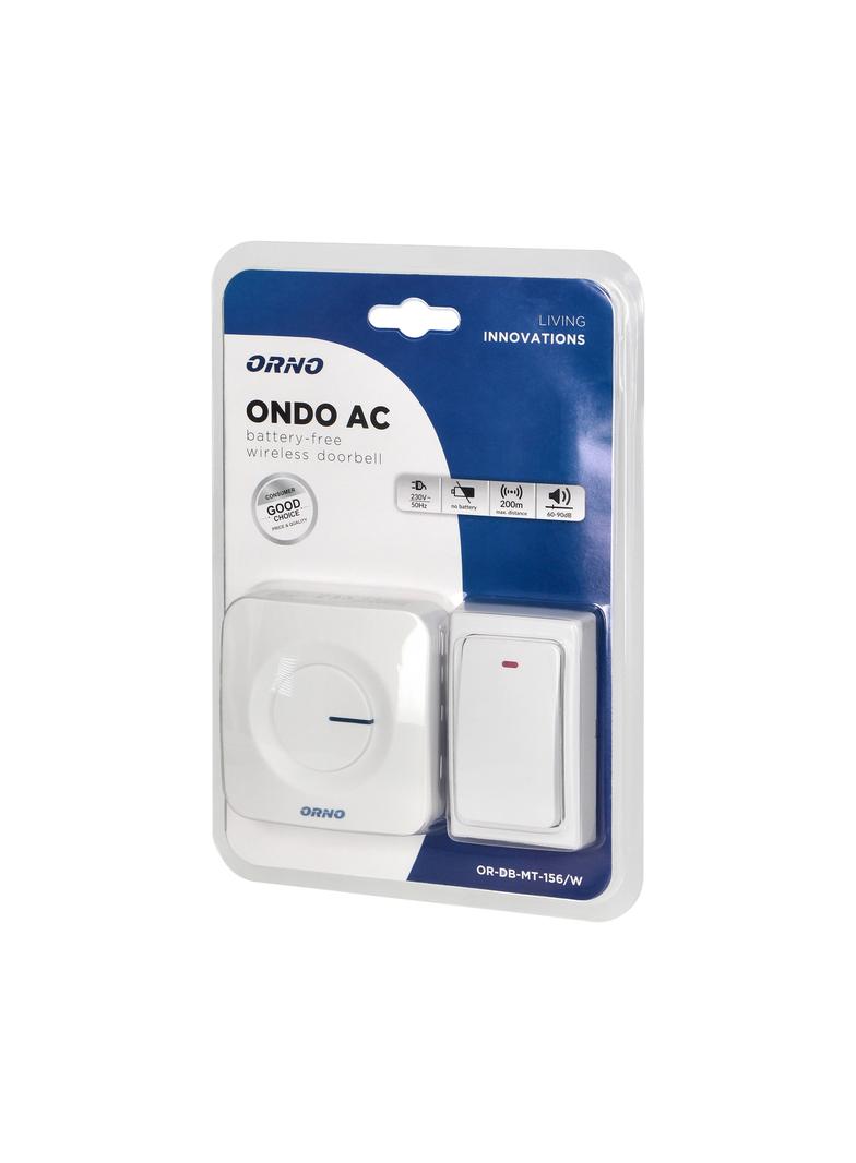 Dzwonek bezprzewodowy ONDO AC sieciowy przycisk bezbateryjny learning system 36 dźwięków 200m OR-DB-