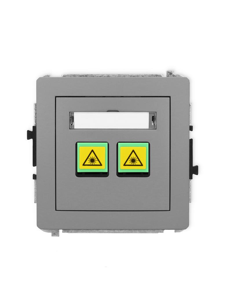 DECO Mechanizm gniazda światłowodowego/optycznego podwójnego szary mat