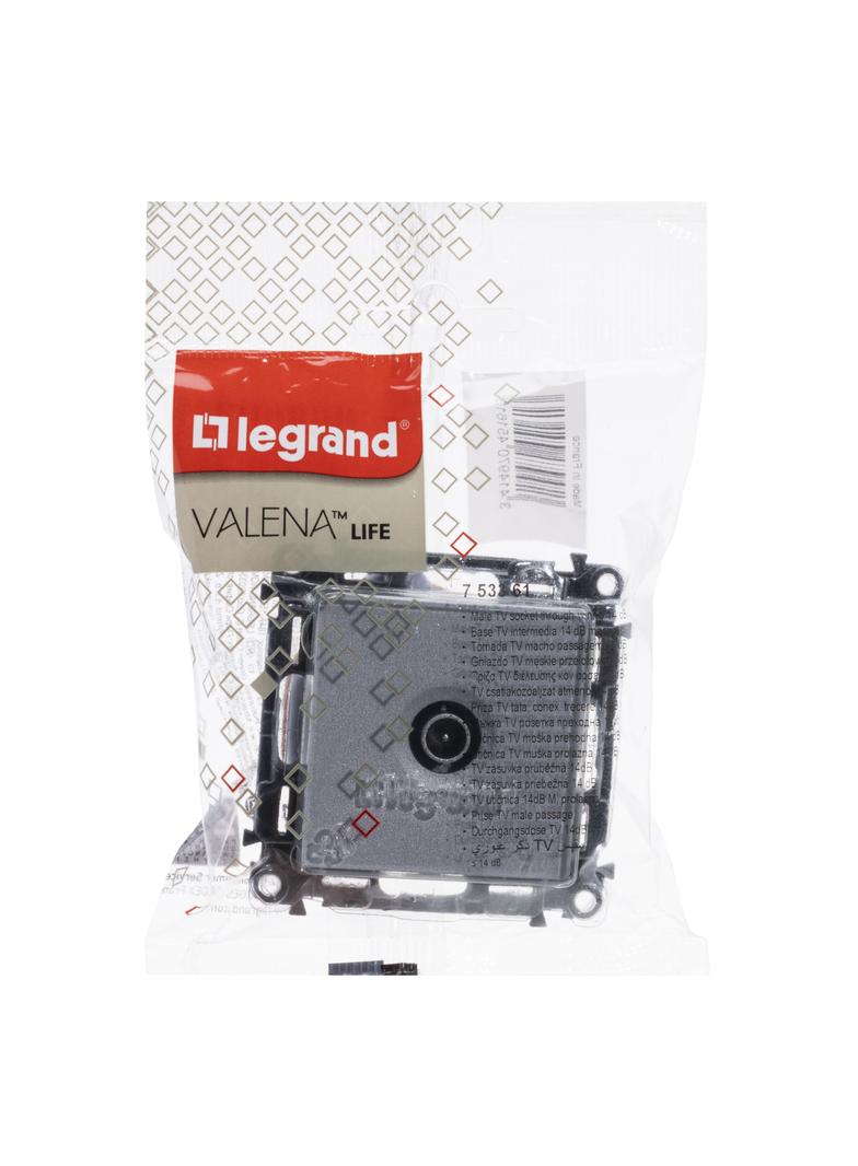 VALENA LIFE GNIAZDO TV PRZELOTOWE ALUMINIUM , Legrand